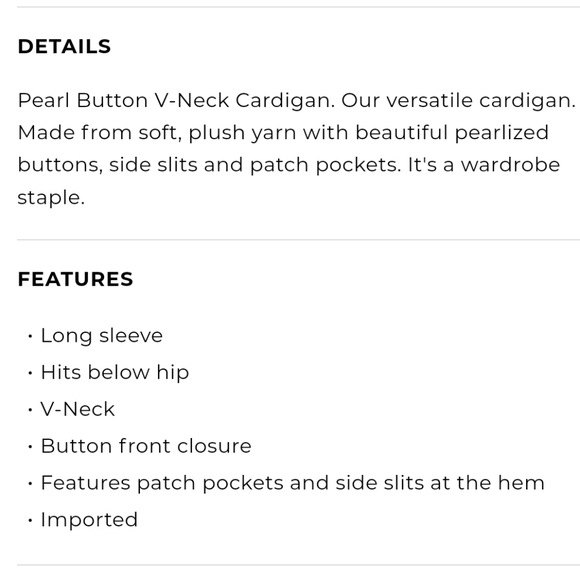 👀50% OFF🖤 NWT‼️ GORGEOUS Talbots brand Pearlize Button Down V-Neck Cardigan - Picture 4 of 9